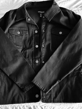 Susan Graver Utility Style Twill Long Sleeve Jacket - Black